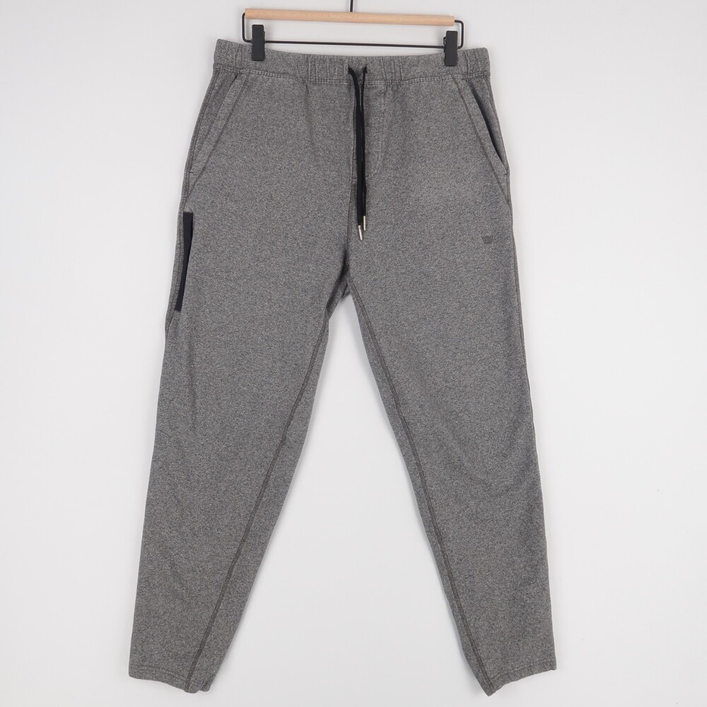 Mack Weldon Ace Sweatpants Mens L Gray Heather Joggers French Terry‎ Zip Pocket